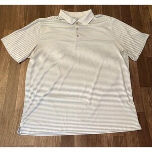 Nike Golf Tour Performance Dri-FIT Polo Shirt White Navy Stripe 2XL 585748-100